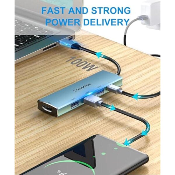 Hub USB C 5 en 1 divisor USB C Thunderbolt 3 Hub a 4K_4
