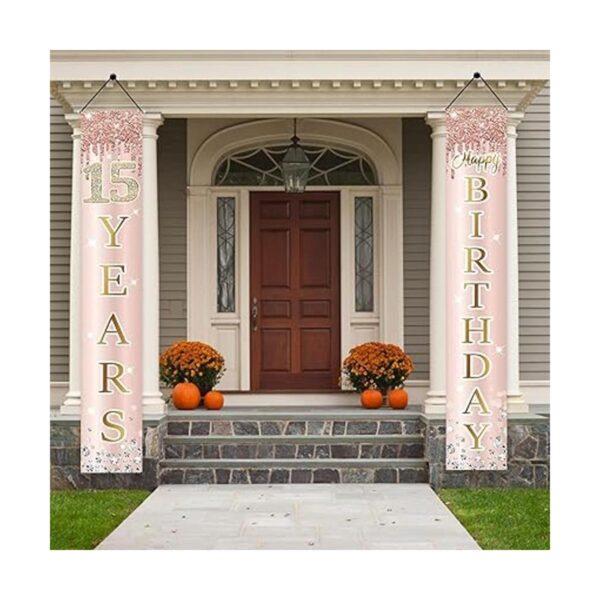 Decoración de pancarta para puerta de cumpleaños número 15_3