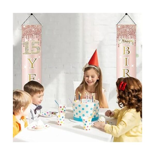 Decoración de pancarta para puerta de cumpleaños número 15_5