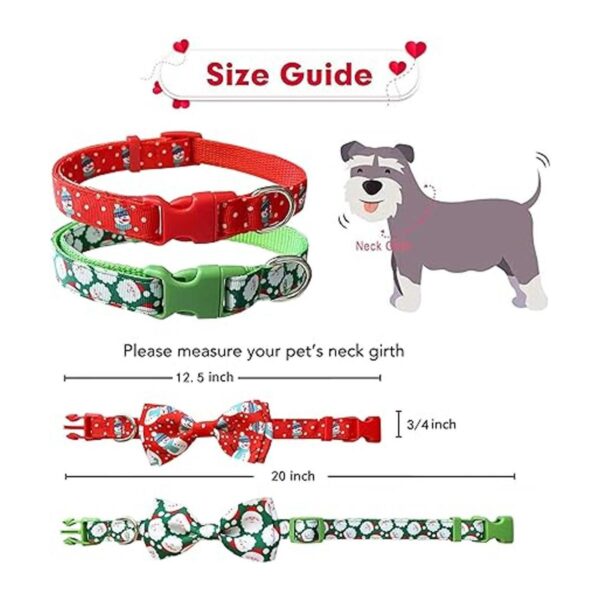 Collar de perro de Navidad con corbatín paquete de 2