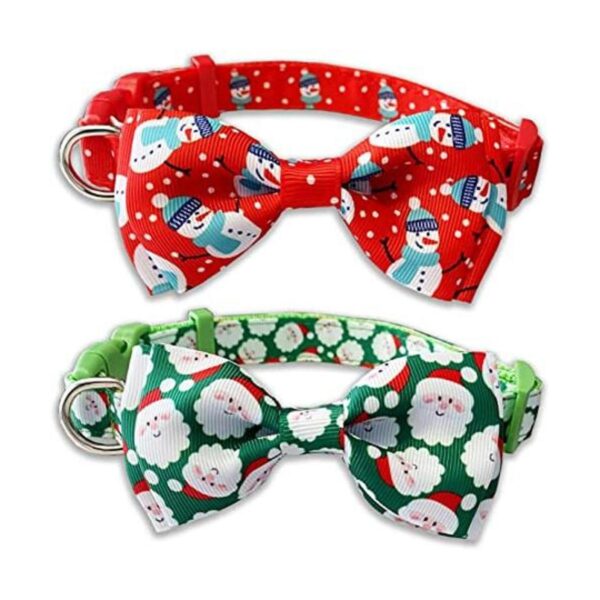 Collar de perro de Navidad con corbatín paquete de 2