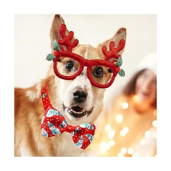 Collar de perro de Navidad con corbatín paquete de 2