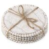 4 posavasos de madera con cuentas de 3.9 pulgadas