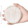 4 posavasos de madera con cuentas de 3.9 pulgadas