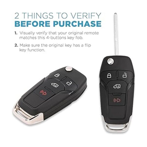 Keyless2Go Repuesto para llave giratoria de 4 botones para_4