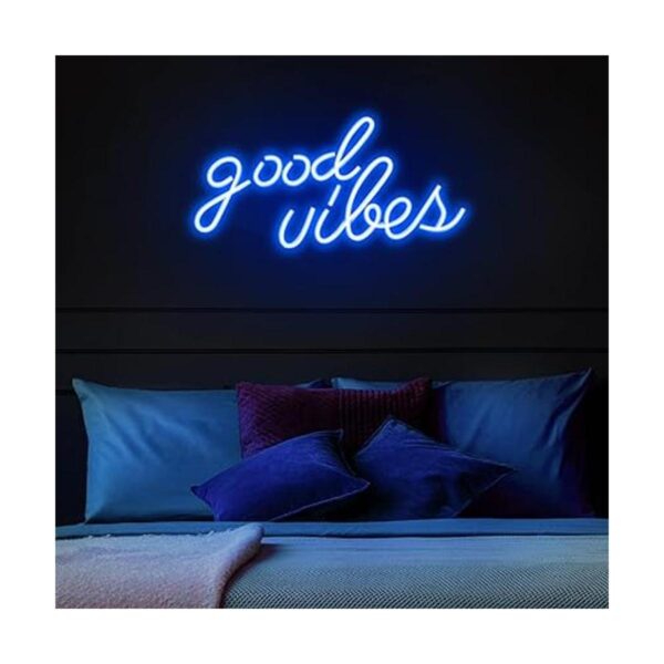 Olekki Blue Good Vibes Letrero de neón LED para_2