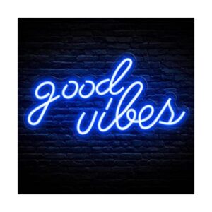 Olekki Blue Good Vibes Letrero de neón LED para_1