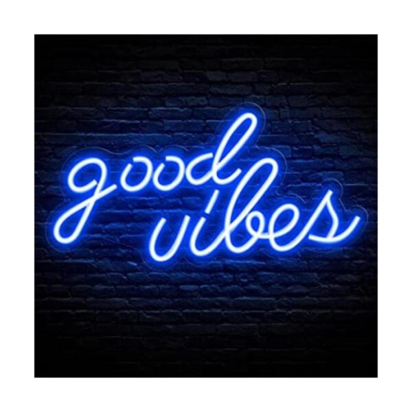 Olekki Blue Good Vibes Letrero de neón LED para_1