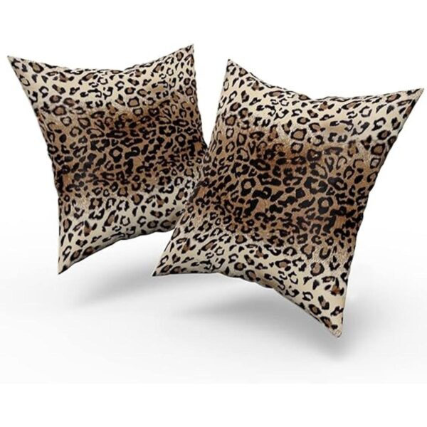 Juego de 2 fundas de almohada de leopardo marrón de 18 x