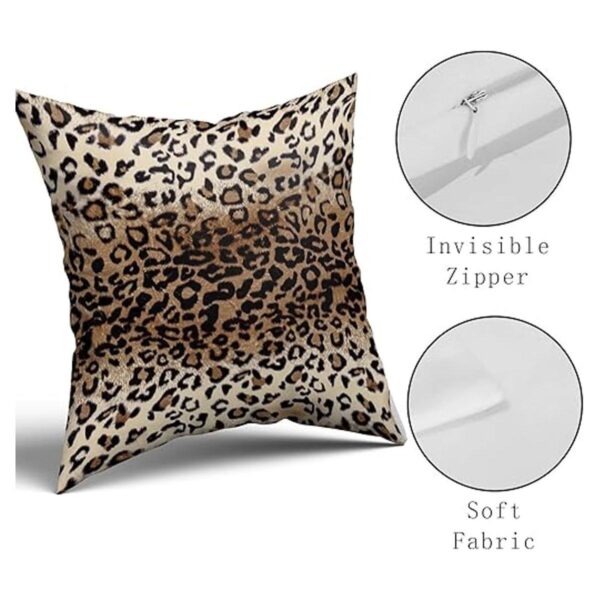 Juego de 2 fundas de almohada de leopardo marrón de 18 x