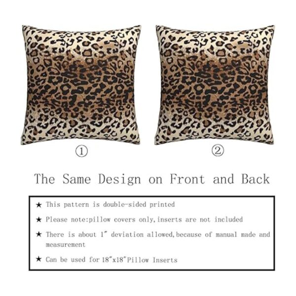 Juego de 2 fundas de almohada de leopardo marrón de 18 x