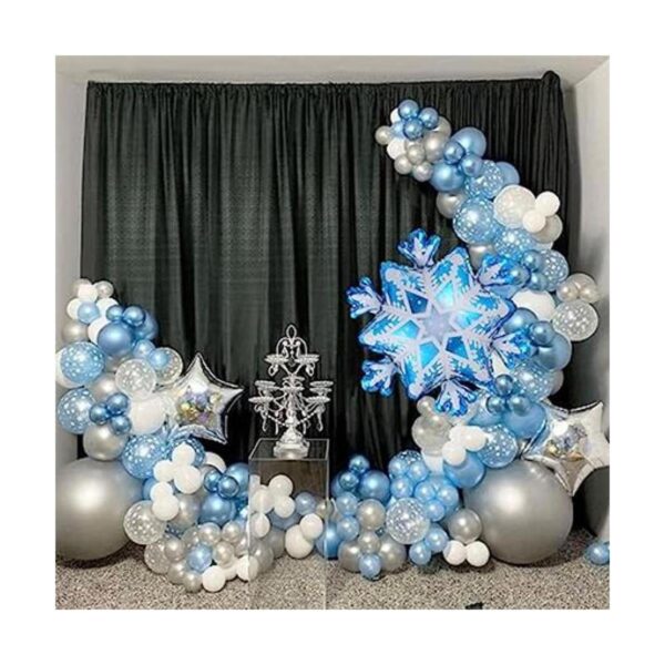 Juego de 118 globos de copo de nieve con arco de guirnalda