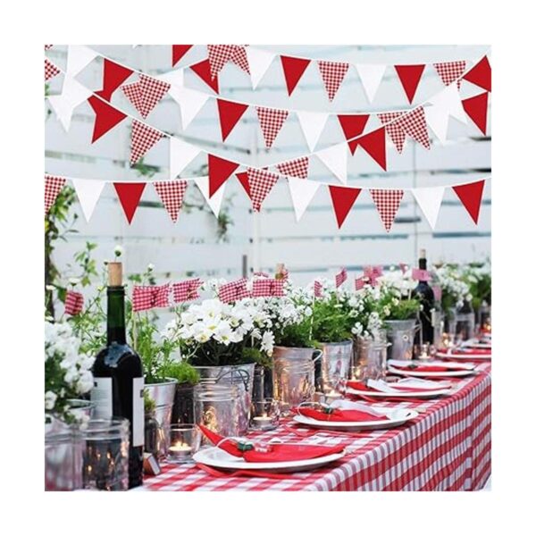 Decoración de fiesta roja de 32 pies diseño a cuadros