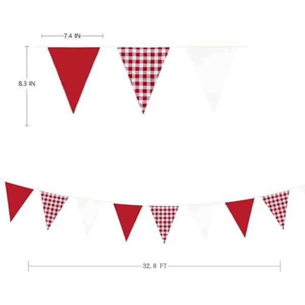 Decoración de fiesta roja de 32 pies diseño a cuadros