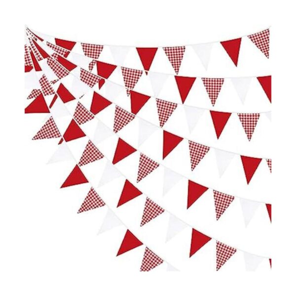 Decoración de fiesta roja de 32 pies diseño a cuadros