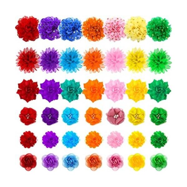 42 piezas de collar de perro con flores accesorios de_1