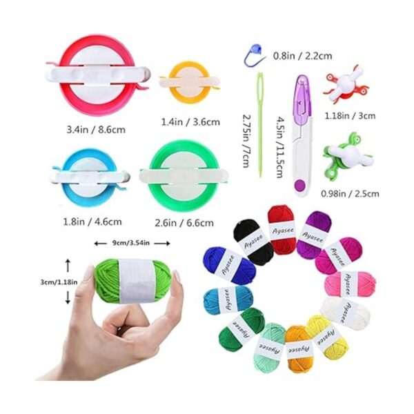 Kit para hacer pompones 6 tamaños para hacer pompones