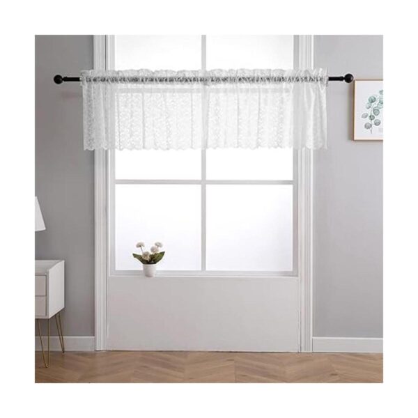 FINECITY Cenefa de encaje blanco para ventanas de cocina_2