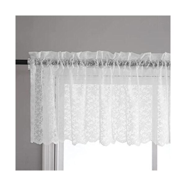 FINECITY Cenefa de encaje blanco para ventanas de cocina_1