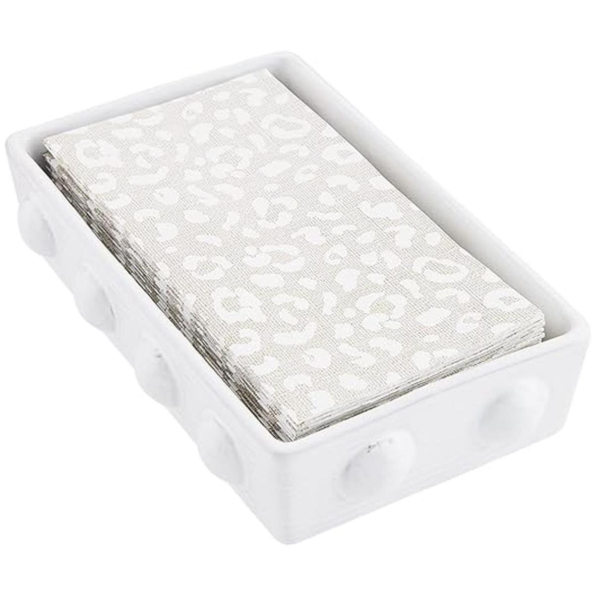 Mud Pie Juego de servilletas de cerámica para invitados