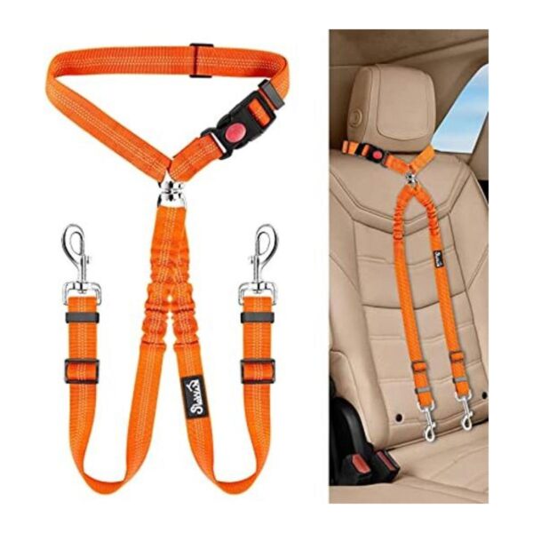 Lukovee Cinturón de seguridad doble para perro nuevo_1