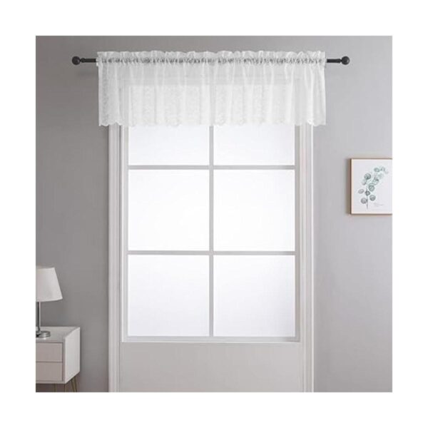FINECITY Cenefa de encaje blanco para ventanas de cocina_3
