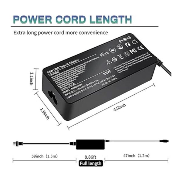 Cargador USB C tipo C de 65 W para Lenovo ThinkPad X1_3