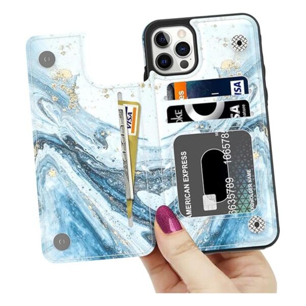 LETO Funda para iPhone 13 Pro funda de piel tipo cartera_2
