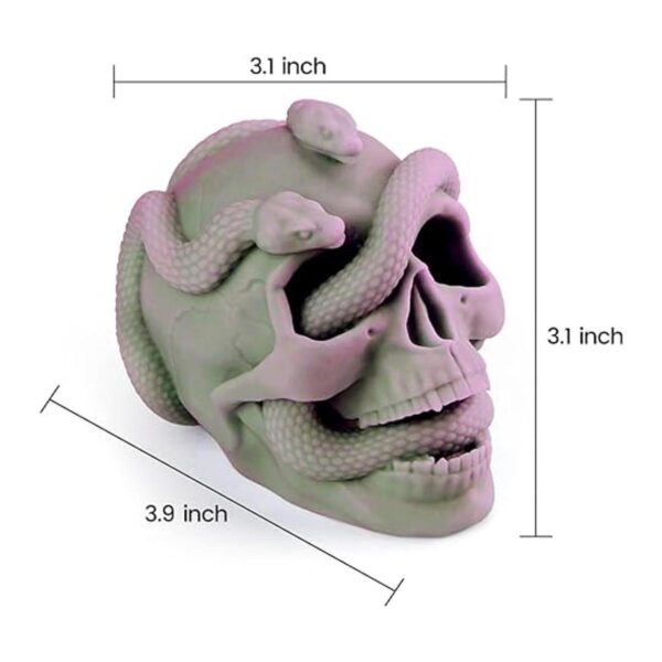 Molde de silicona de calavera de serpiente 3D para resina_2