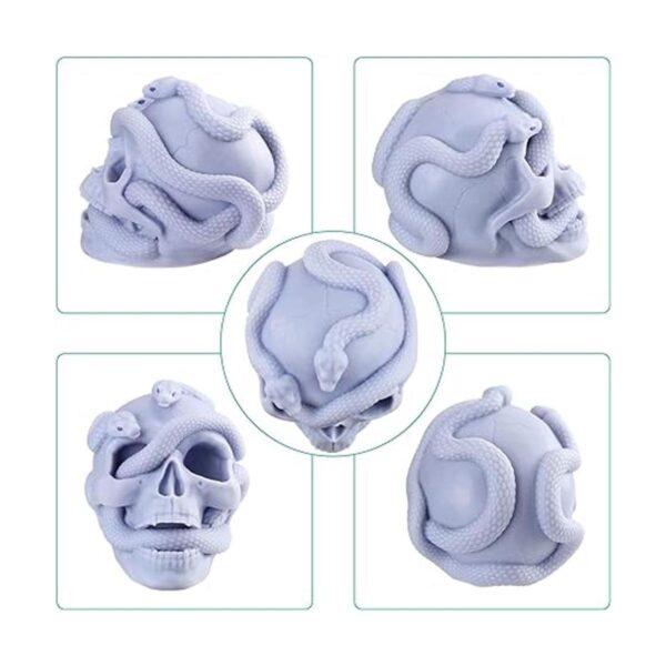 Molde de silicona de calavera de serpiente 3D para resina_3