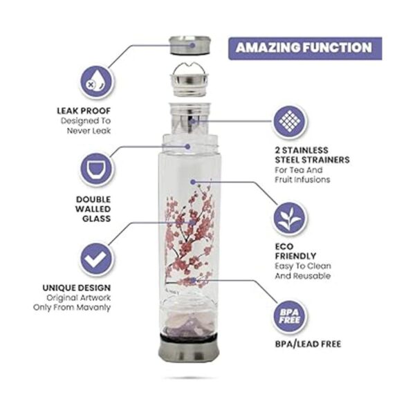 Mavanly Botella de cristal de flor de cerezo vidrio de_2