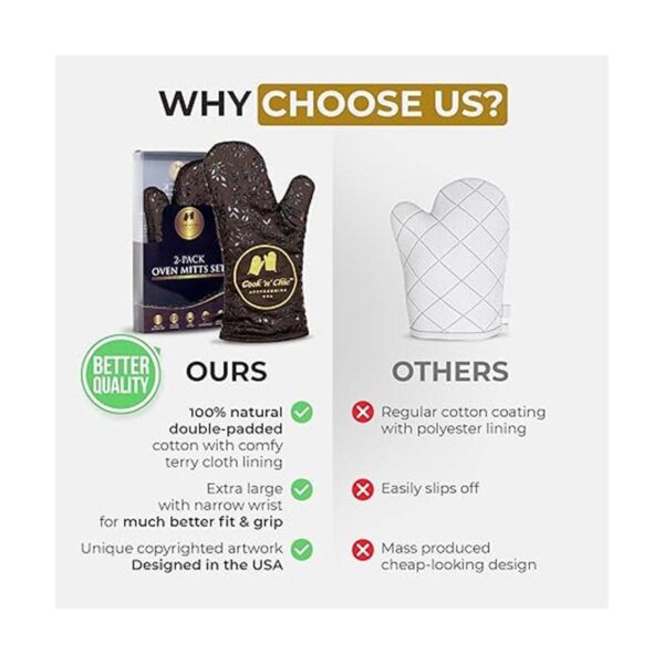 CooknChic Guantes de horno de alta calidad resistentes_5