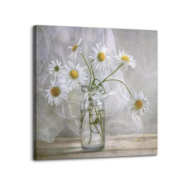 Decoración de pared de baño lienzo de flores arte de_1