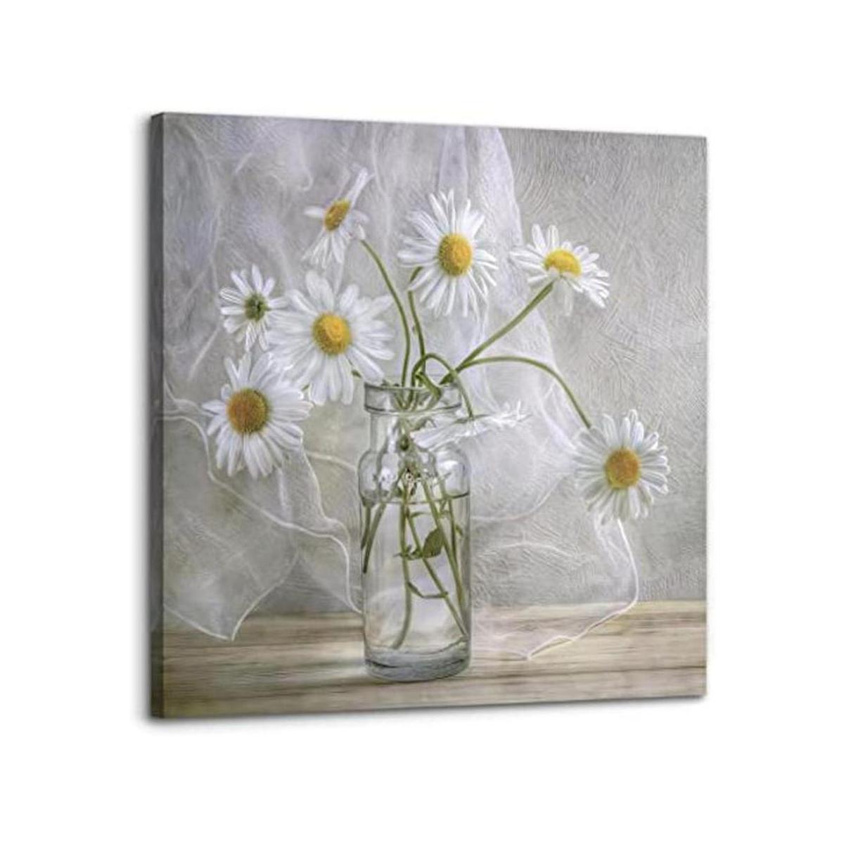 Decoración de pared de baño lienzo de flores arte de
