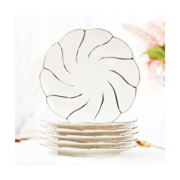 DUJUST 6 platillos de té de porcelana 6 pulgadas_1