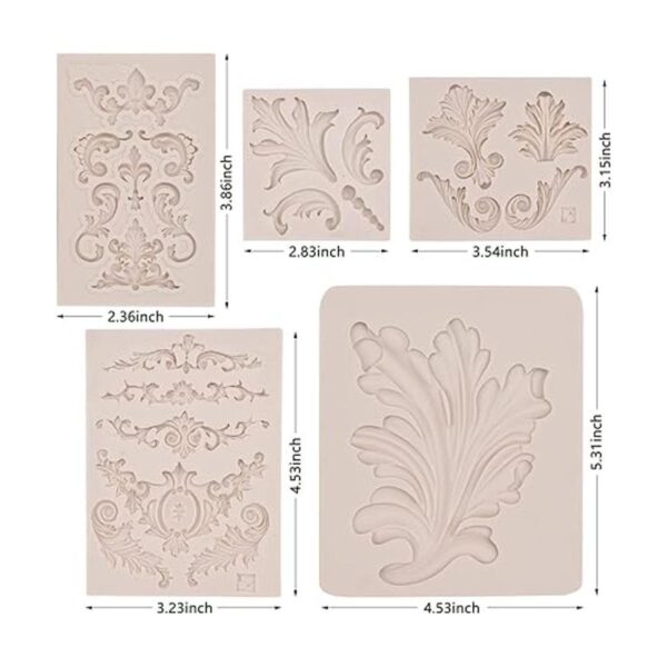 Moldes de fondant de hojas de helecho con diseño europeo