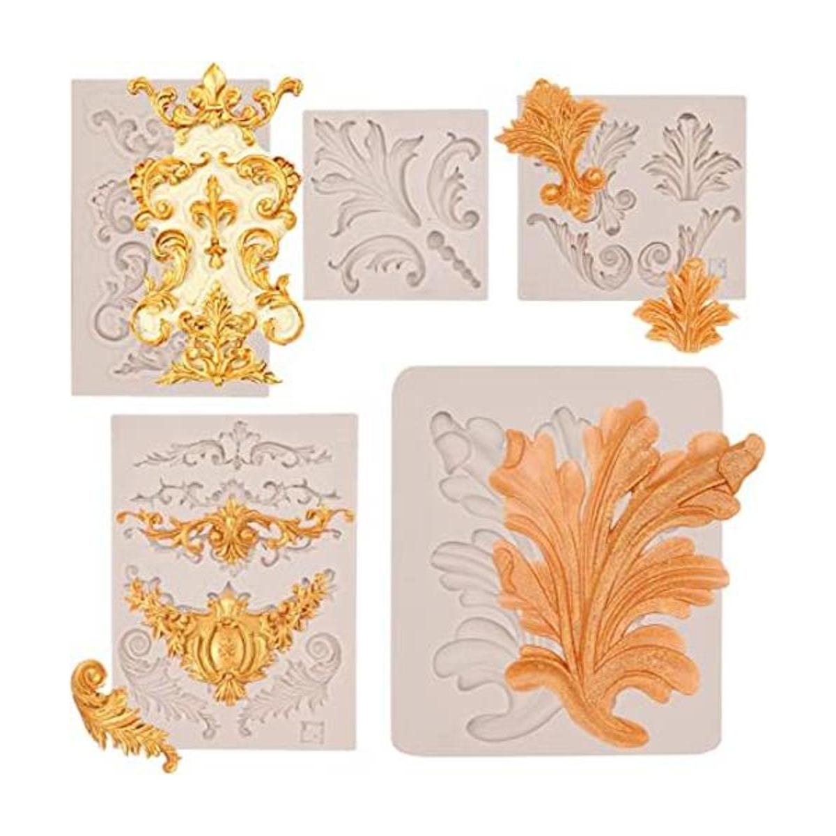 Moldes de fondant de hojas de helecho con diseño europeo