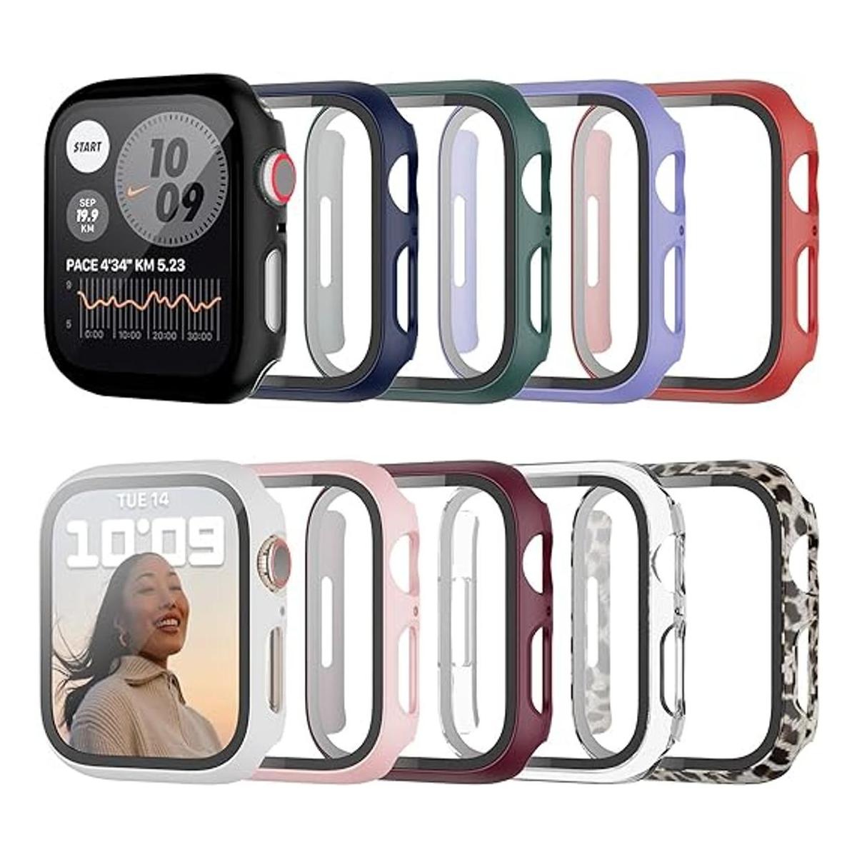 JZK Paquete de 10 fundas rígidas para Apple Watch Series