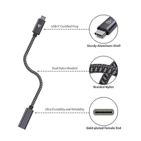 Faracent Cable de extensión USB tipo C 1.5 pies USB_3