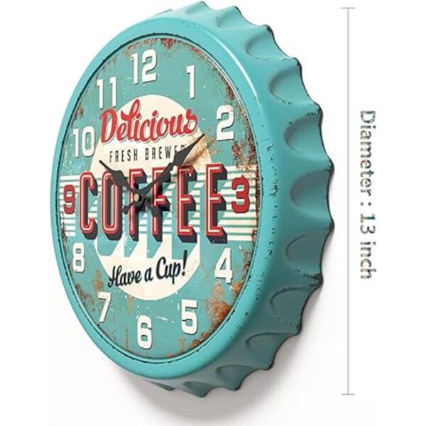 Menterry Reloj de pared retro de hierro con diseño de tapa_2