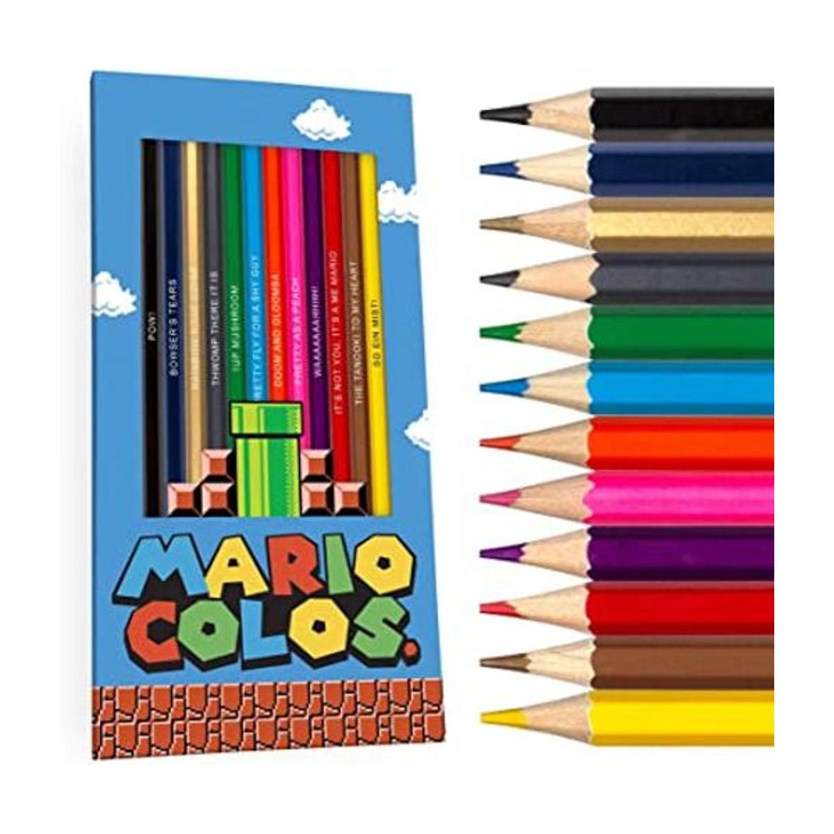 Mario Colos. Juego de lápices de colores para los fans de