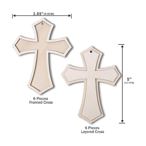 Paquete de 12 cruz de madera sin acabar cruz de madera en