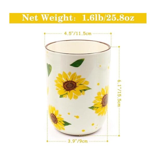 Nefelibata Soporte para utensilios cerámica de girasol_4
