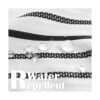JINCHAN Cortina de ducha de tela en blanco y negro para