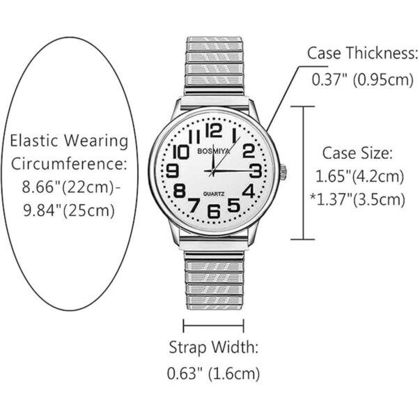 JewelryWe Mens Big Dial Easy Reader Quartz Watch
