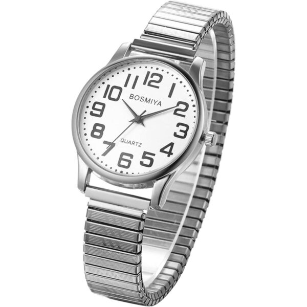 JewelryWe Mens Big Dial Easy Reader Quartz Watch