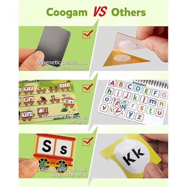 Coogam Libro magnético para preescolar 9 calcomanías_6