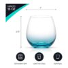 JoyJolt HUE Juego de 6 copas de vino sin tallo grandes de_2
