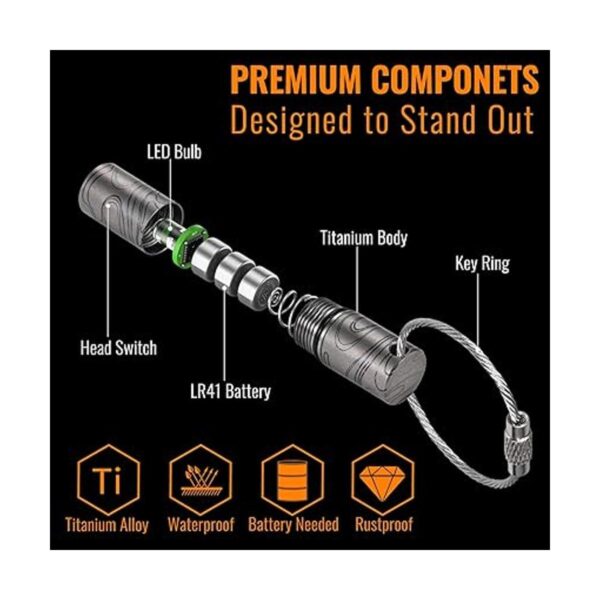 KeyUnity KF00 Mini llavero de titanio LED 15 lúmenes_2