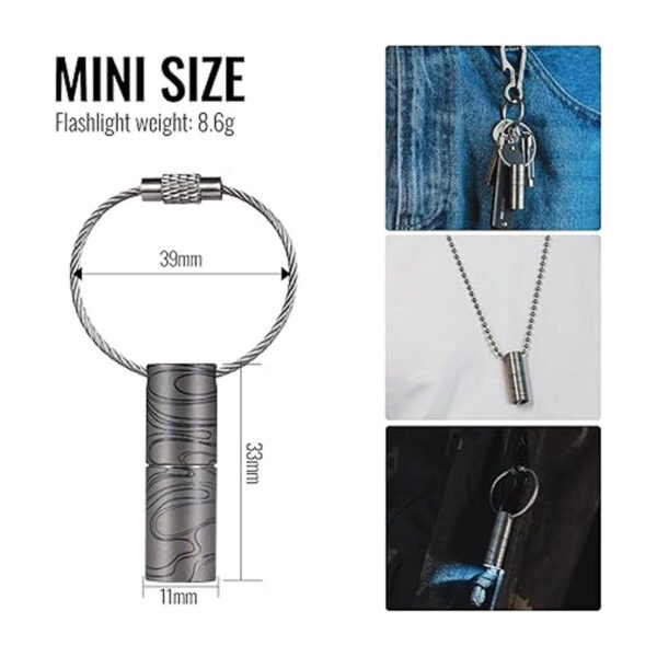 KeyUnity KF00 Mini llavero de titanio LED 15 lúmenes_4
